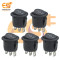 KCD1 6A 250V AC ON-OFF-ON SPDT Round Shape 3 pin Rocker Switch (Black) Pack of 5